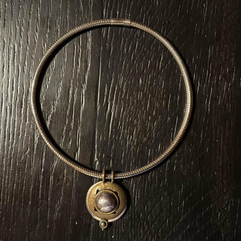 Chico’s, Choker Necklace, Silver @ Brass Tone Metal, 16”